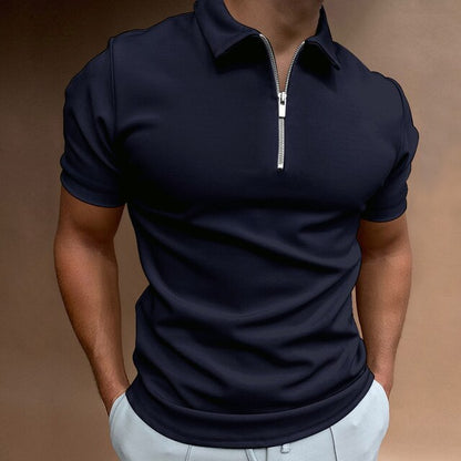 Men's Zippered Polo Shirt | Men | Casual Polo Top | Short Sleeve | Steven & Levon
