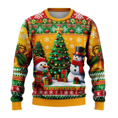 3D Snowman & Santa Sweatshirt | Unisex Polyester Festive Pullover | Steven & Levon