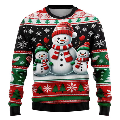 3D Snowman & Santa Sweatshirt | Unisex Polyester Festive Pullover | Steven & Levon