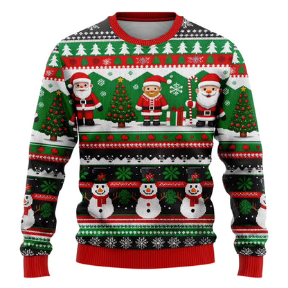 3D Snowman & Santa Sweatshirt | Unisex Polyester Festive Pullover | Steven & Levon