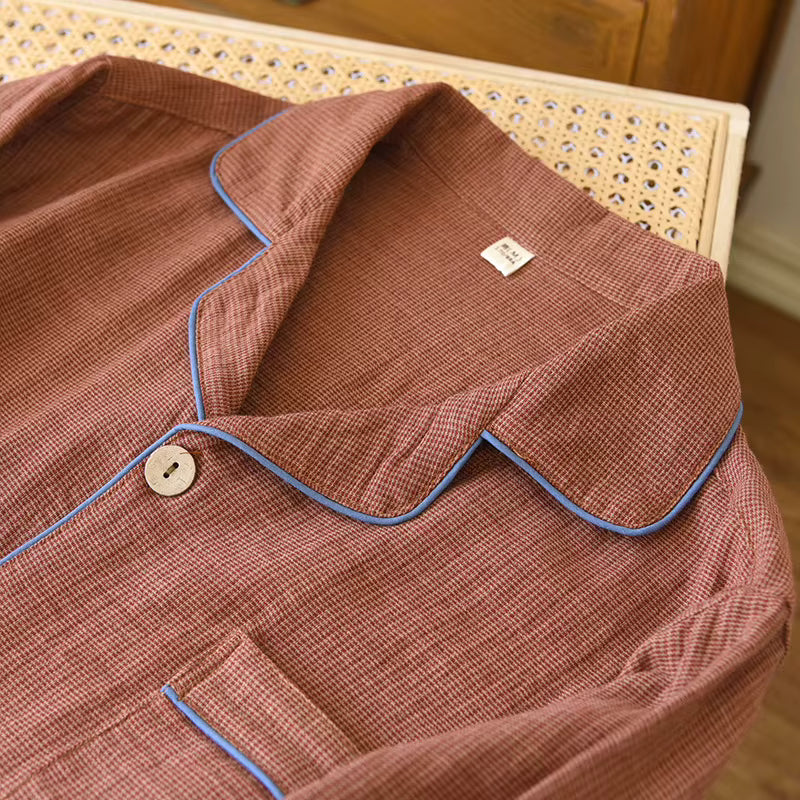 Cotton Sleepwear | Men's Pajama | Double-Layer Yarn | Long Sleeve | Loose Fit | Steven & Levon