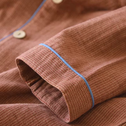 Cotton Sleepwear | Men's Pajama | Double-Layer Yarn | Long Sleeve | Loose Fit | Steven & Levon