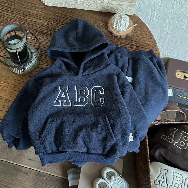 Boys Hoodie & Tracksuit Set | Fur Lined | 2-Piece Sweatshirt & Pants | Winter Wear | Steven & Levon