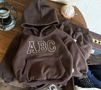 Boys Hoodie & Tracksuit Set | Fur Lined | 2-Piece Sweatshirt & Pants | Winter Wear | Steven & Levon
