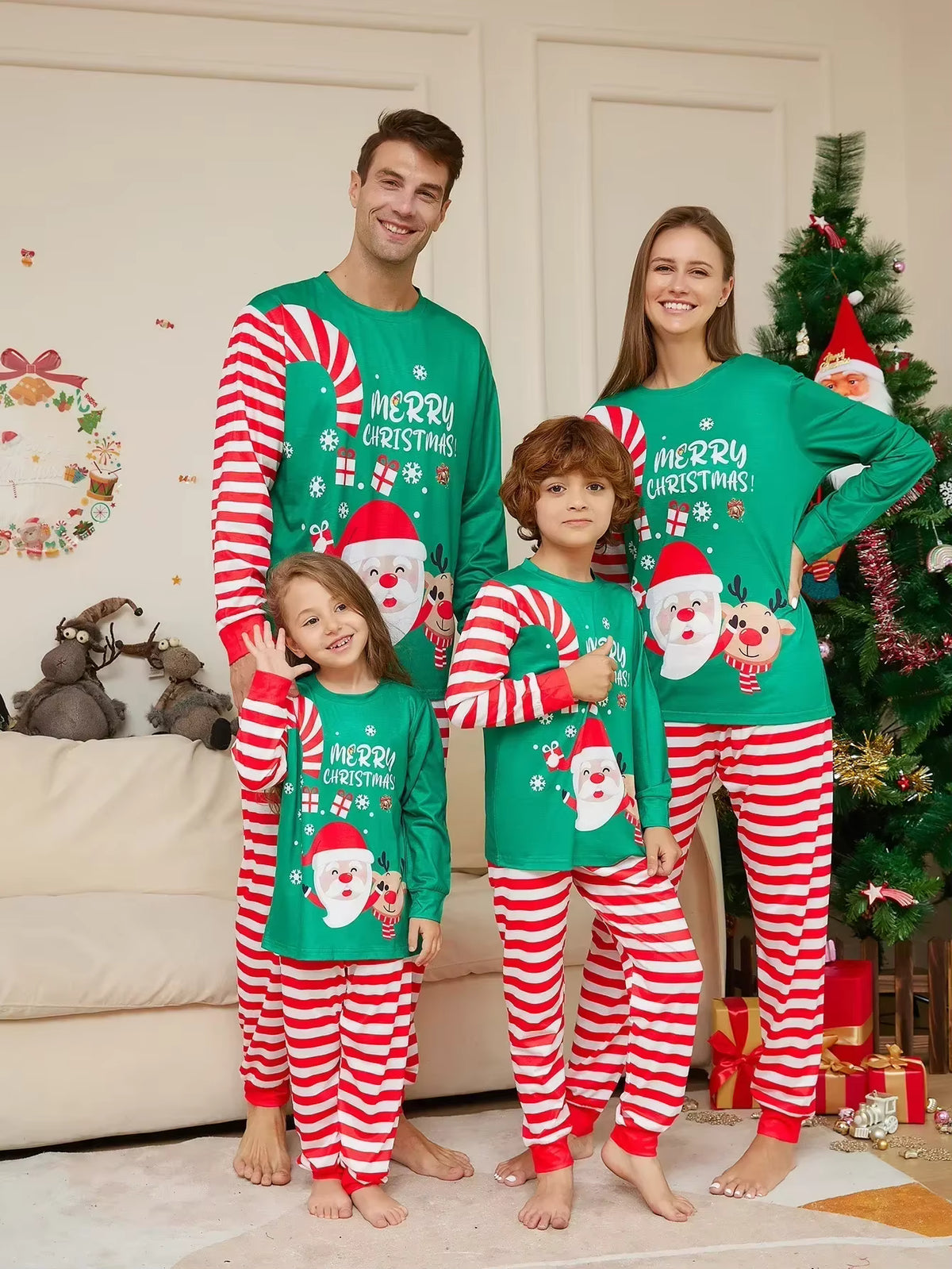 Christmas Print Sleepwear | Cotton Blend Family Pajamas Set with Pet Sizes | Steven & Levon