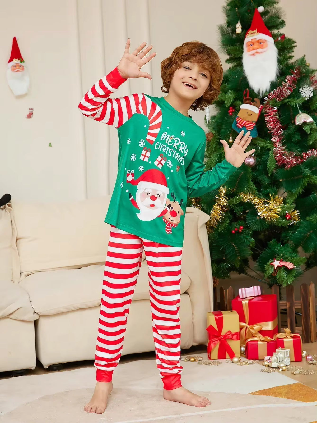 Christmas Print Sleepwear | Cotton Blend Family Pajamas Set with Pet Sizes | Steven & Levon