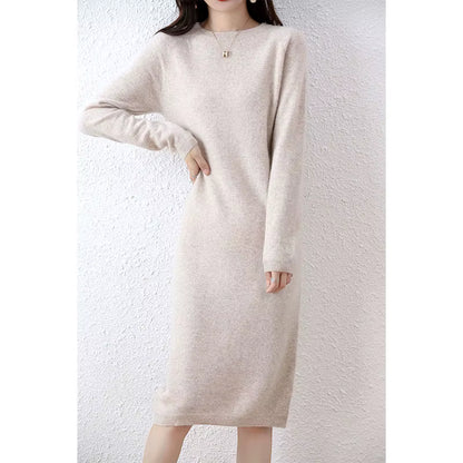 Women's Knitted Sweater Dress | Merino Wool | Long Sleeve | Camel | Winter | Steven & Levon