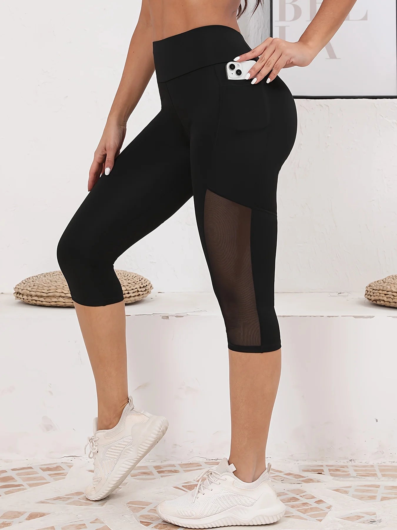 Mira Yoga Pants for Women | High Waisted, Mesh Splicing, Tummy Tuck