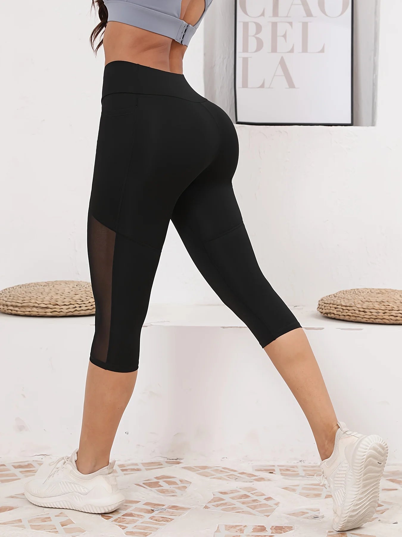 Mira Yoga Pants for Women | High Waisted, Mesh Splicing, Tummy Tuck