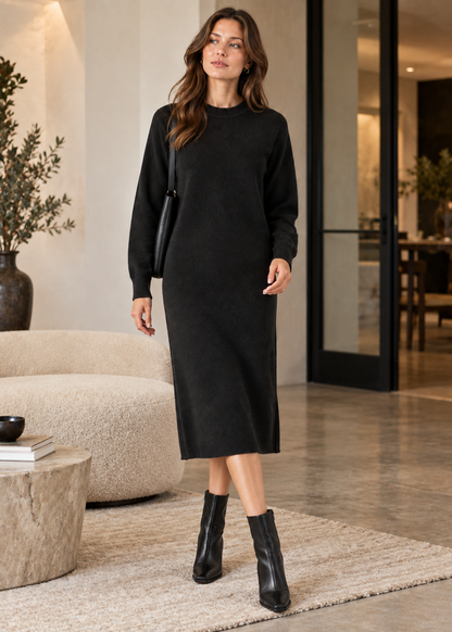 Women's Knitted Jumper Dress |  Wool Long Sleeve Winter | Steven & Levon