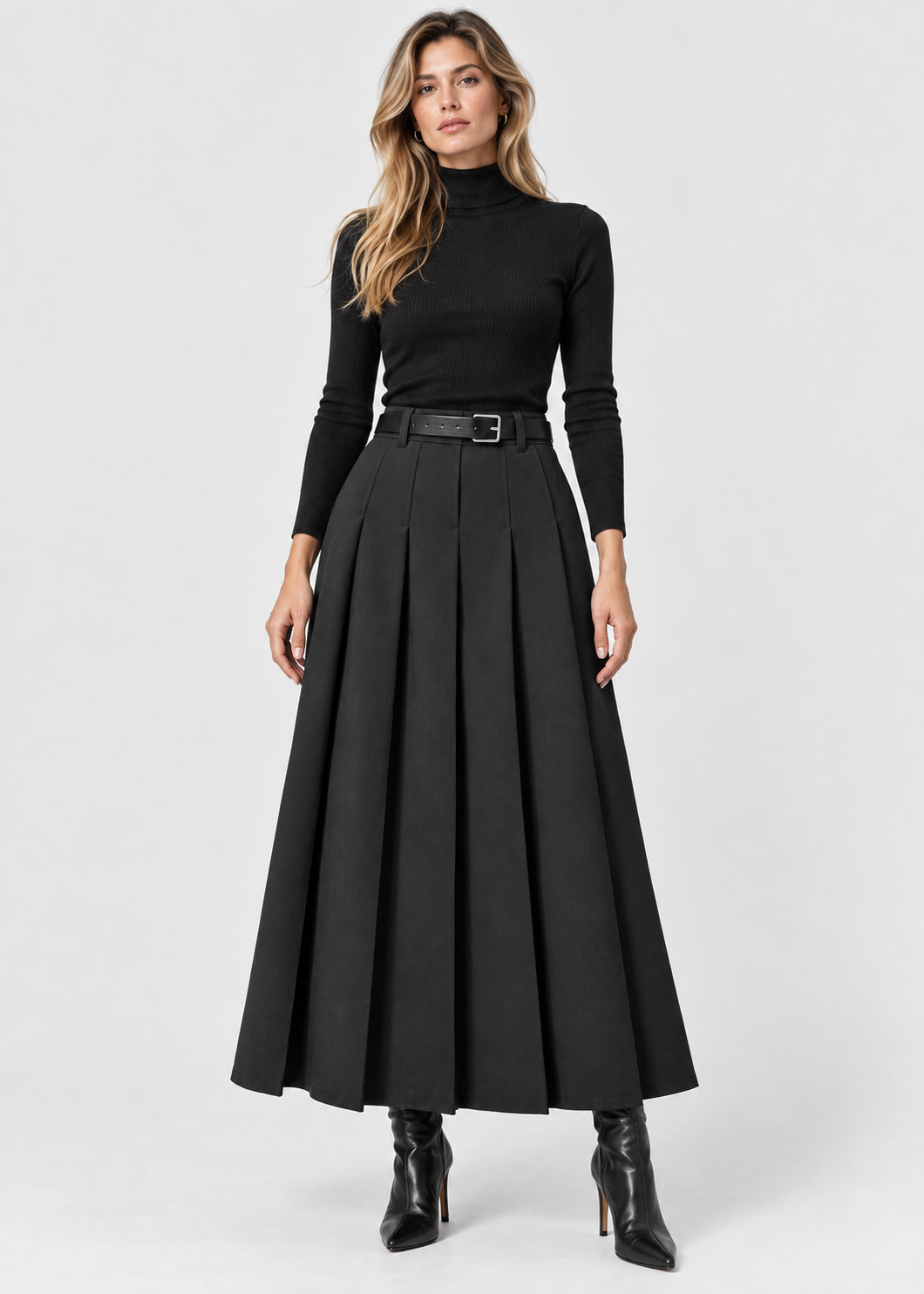 Women's Elegant Midi Skirt | Women | High Waist | Flattering A-Line Silhouette | Smart Casual & Occasion Wear | Steven & Levon
