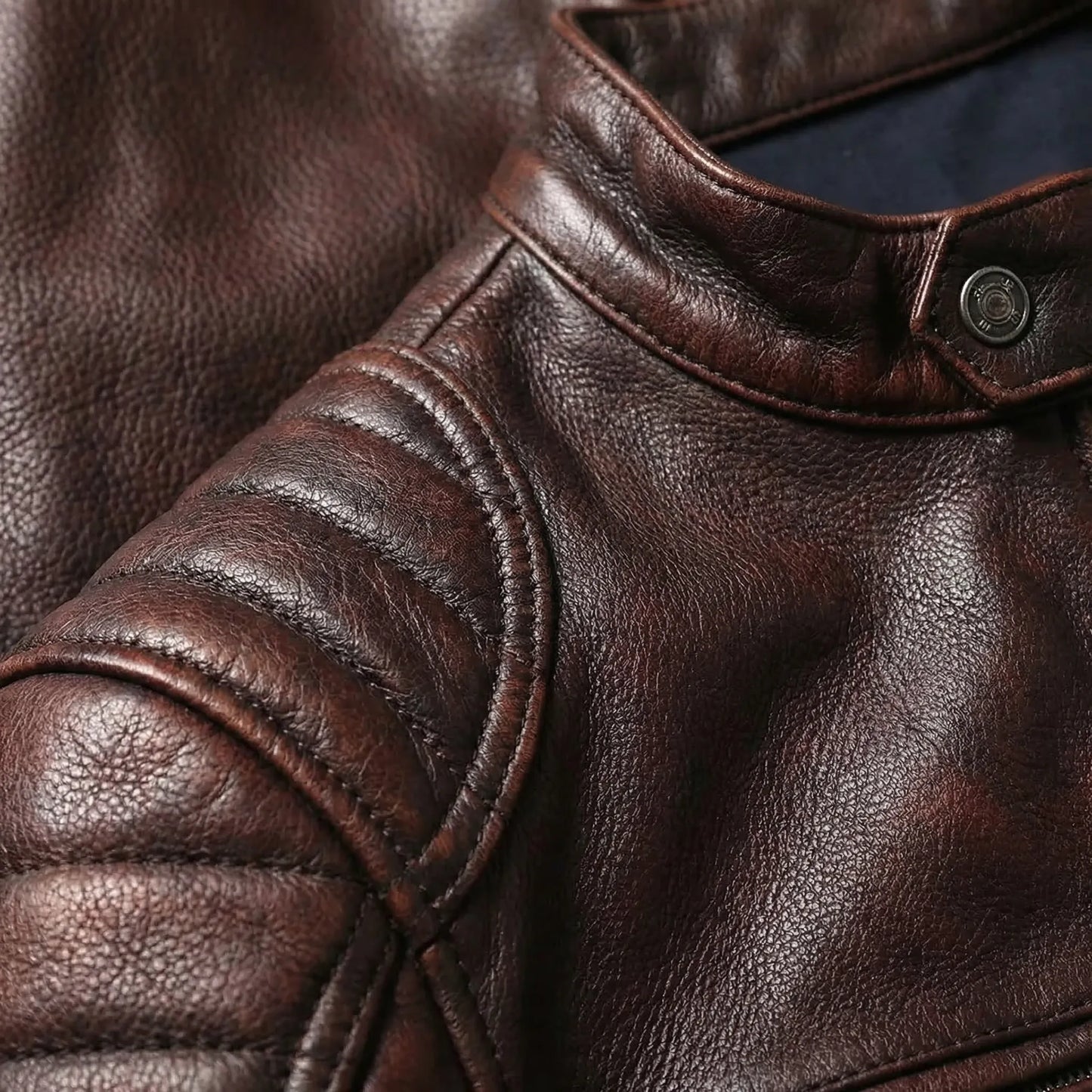 Motogrove - Slim Fit Vintage Biker Jacket  Motorcycle Riding Wear