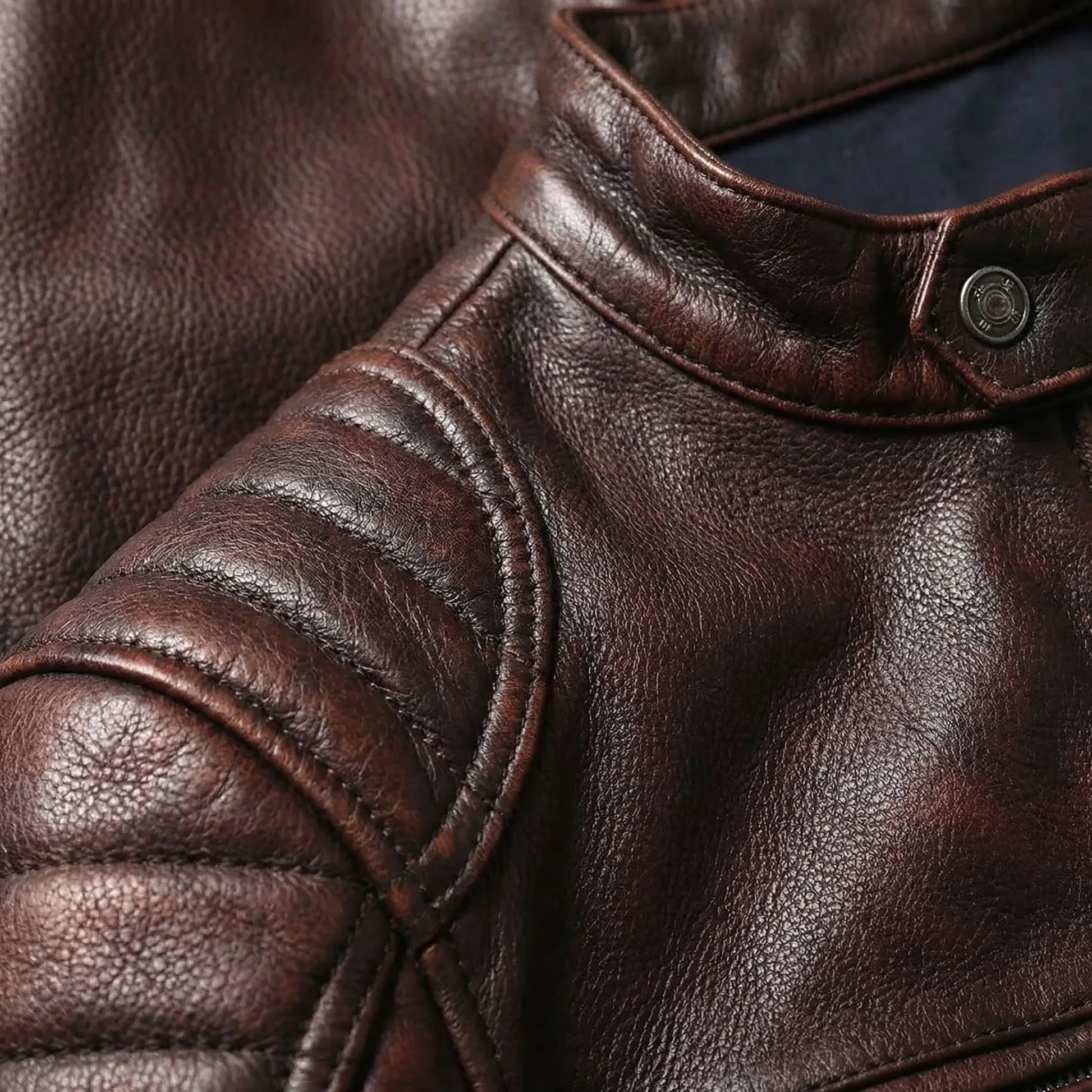 Motogrove - Slim Fit Vintage Biker Jacket  Motorcycle Riding Wear