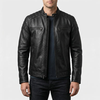 Motogrove - Slim Fit Vintage Biker Jacket  Motorcycle Riding Wear
