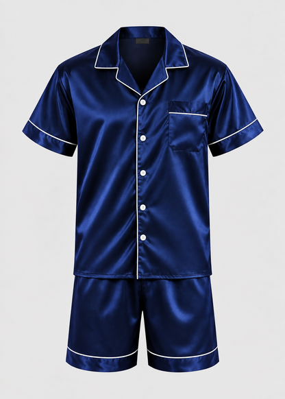 Men's Sleepwear | Short Sleeve Pajama | Elastic Shorts | Summer | Steven & Levon