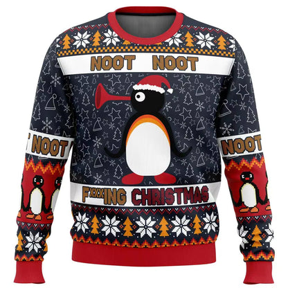 3D Penguin Christmas Hoodie | Unisex Oversized Polyester Pullover | Warm | Steven & Levon