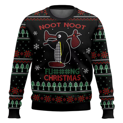3D Penguin Christmas Hoodie | Unisex Oversized Polyester Pullover | Warm | Steven & Levon