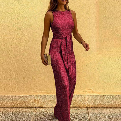 Festive Shiny Women's Jumpsuit | Sparkly Outfit | Elegant Party Wear | Evening Occasion Jumpsuit | Steven & Levon