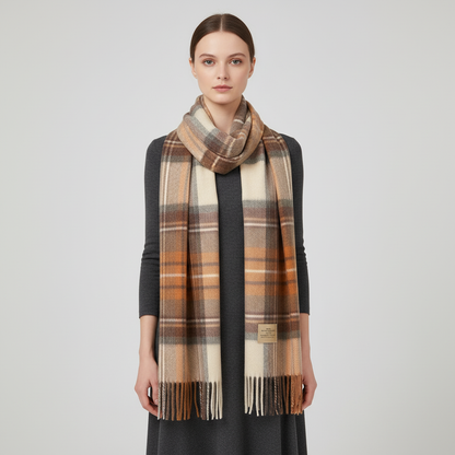 Classic Plaid Winter Scarf | Unisex | Wool | Soft Warm Tartan Cold Weather Wrap | Steven & Levon