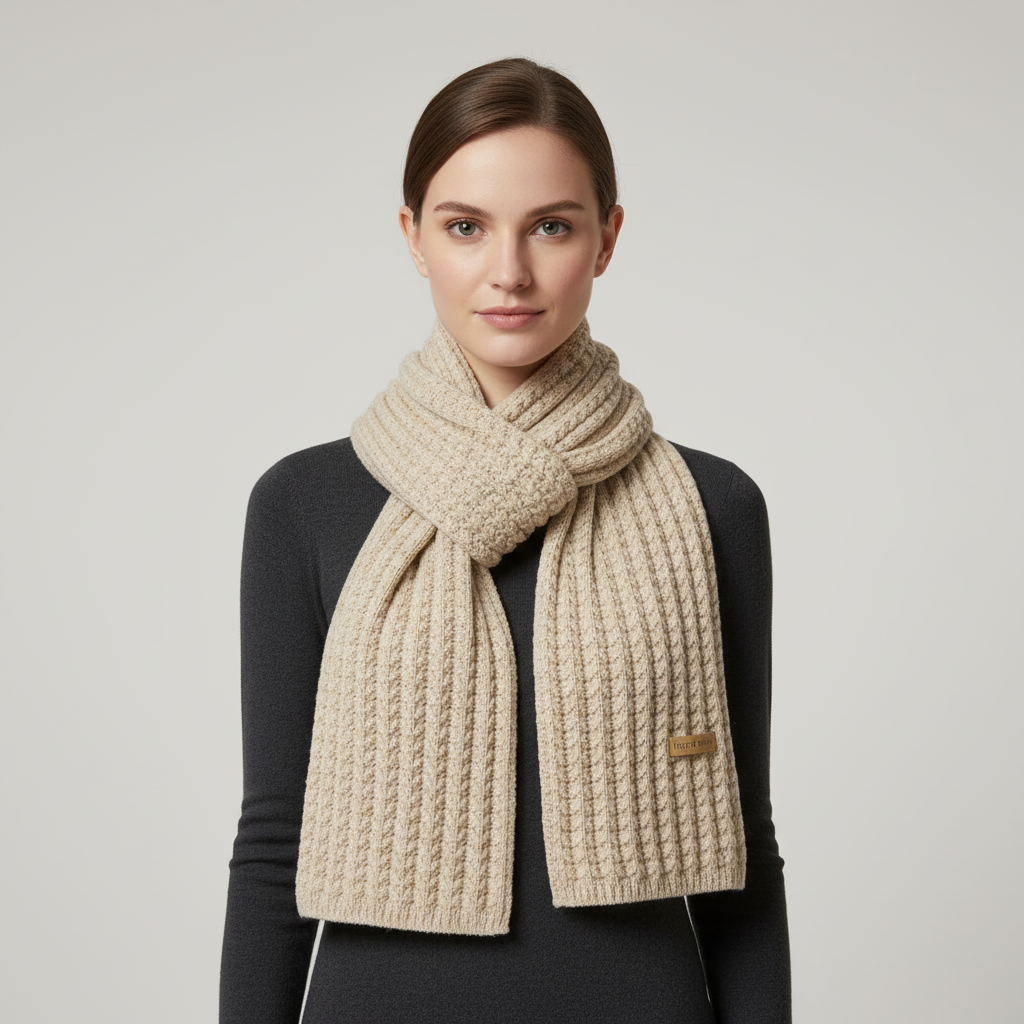 Chunky Knit Long Scarf | Unisex | Polyester Blend | Extra Long Ribbed Winter Wrap | Steven & Levon