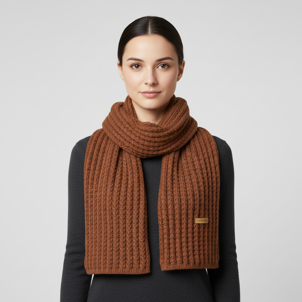 Chunky Knit Long Scarf | Unisex | Polyester Blend | Extra Long Ribbed Winter Wrap | Steven & Levon