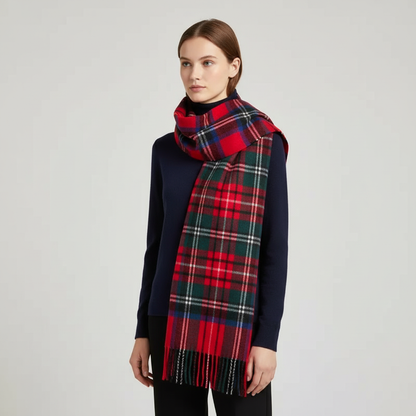 Checkered Winter Scarf | Unisex | Soft Warm Fabric | Classic Long Wrap | Cold Weather Accessory | Steven & Levon