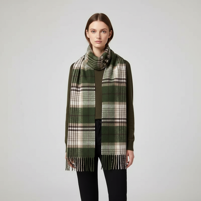 Checkered Winter Scarf | Unisex | Soft Warm Fabric | Classic Long Wrap | Cold Weather Accessory | Steven & Levon