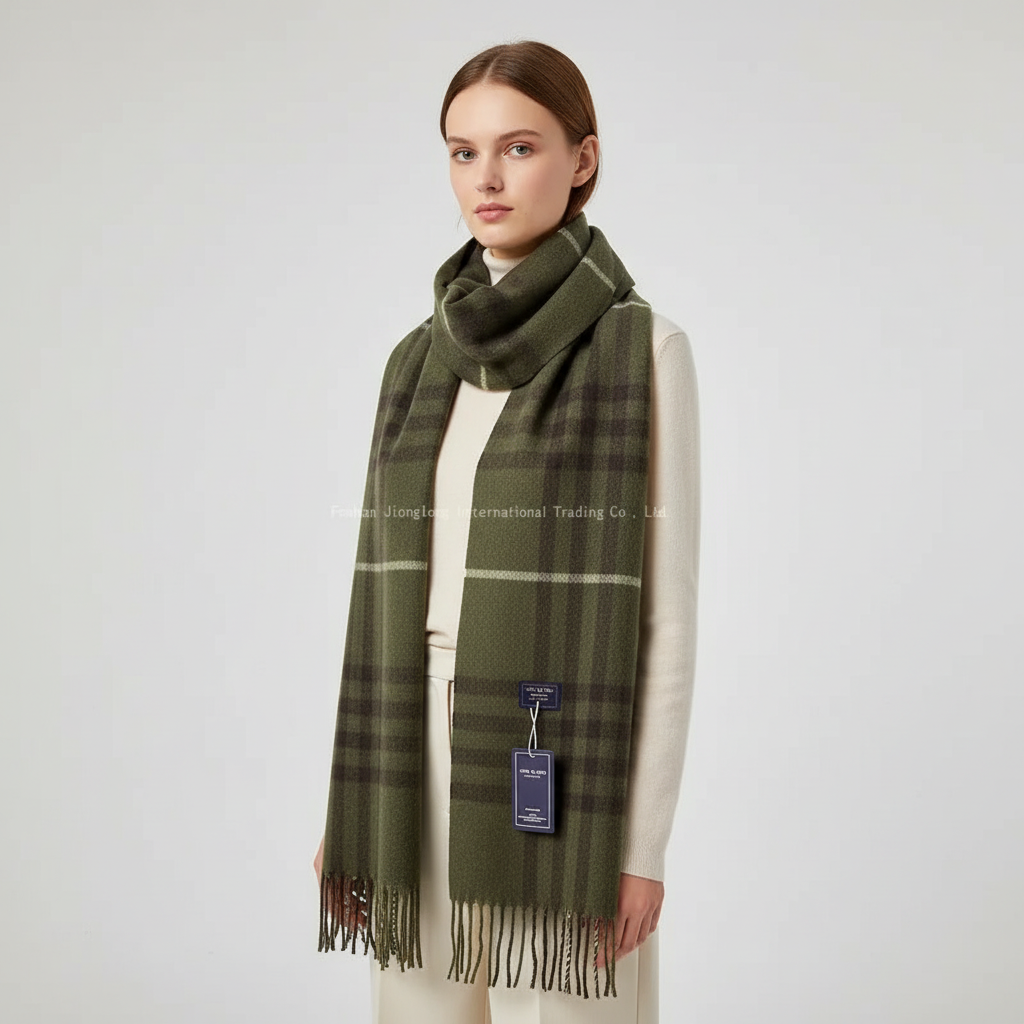 Checkered Winter Scarf | Unisex | Soft Warm Fabric | Classic Long Wrap | Cold Weather Accessory | Steven & Levon