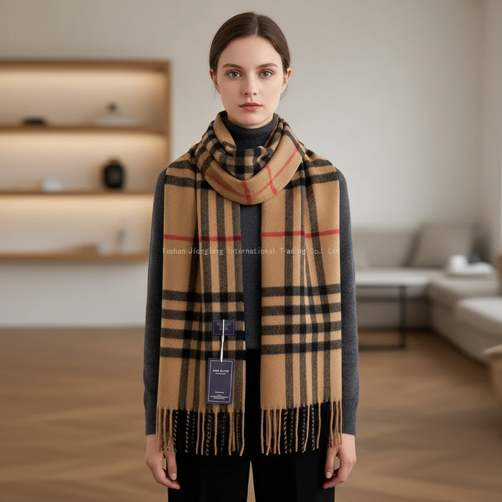 Checkered Winter Scarf | Unisex | Soft Warm Fabric | Classic Long Wrap | Cold Weather Accessory | Steven & Levon