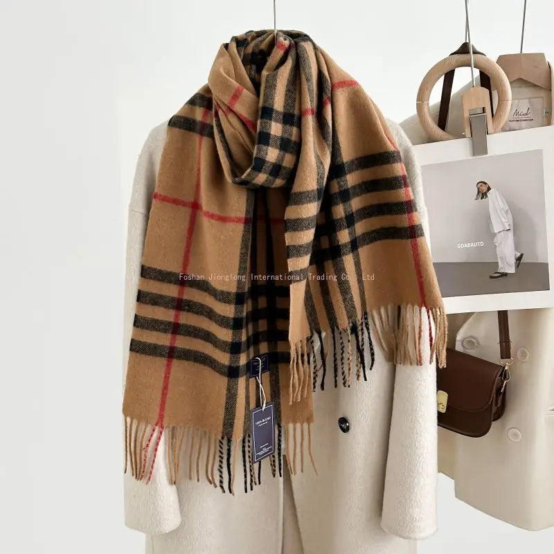 Checkered Winter Scarf | Unisex | Soft Warm Fabric | Classic Long Wrap | Cold Weather Accessory | Steven & Levon