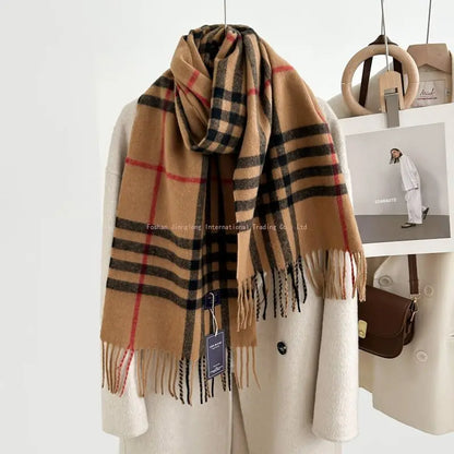 Checkered Winter Scarf | Unisex | Soft Warm Fabric | Classic Long Wrap | Cold Weather Accessory | Steven & Levon