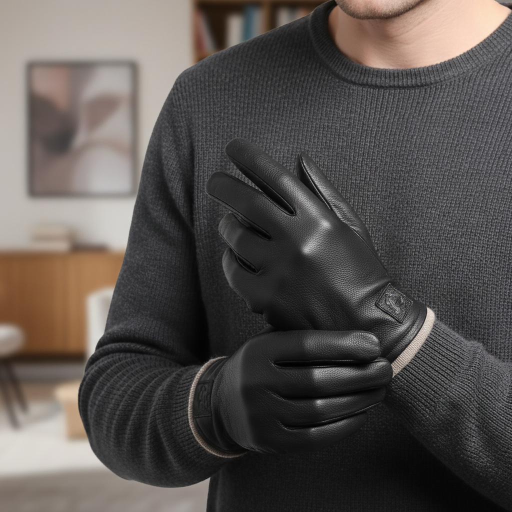 Deerskin Leather Gloves | Men | Genuine Leather | Warm Winter Gloves | Classic Style | Steven & Levon