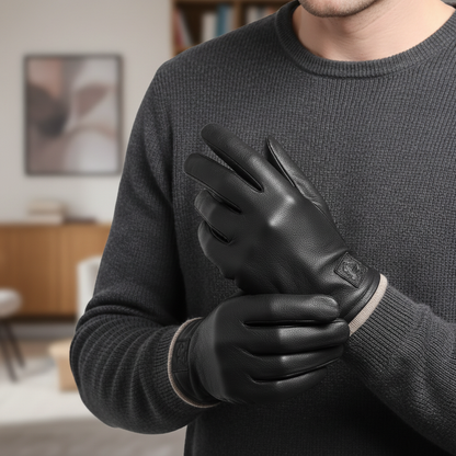 Deerskin Leather Gloves | Men | Genuine Leather | Warm Winter Gloves | Classic Style | Steven & Levon