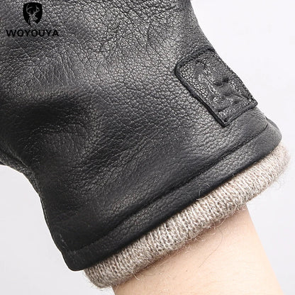 Deerskin Leather Gloves | Men | Genuine Leather | Warm Winter Gloves | Classic Style | Steven & Levon