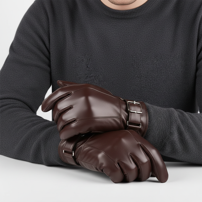 Black Leather Gloves | Men | Genuine Leather | Warm Winter Gloves | Classic Style | Steven & Levon