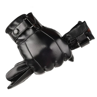 Black Leather Gloves | Men | Genuine Leather | Warm Winter Gloves | Classic Style | Steven & Levon