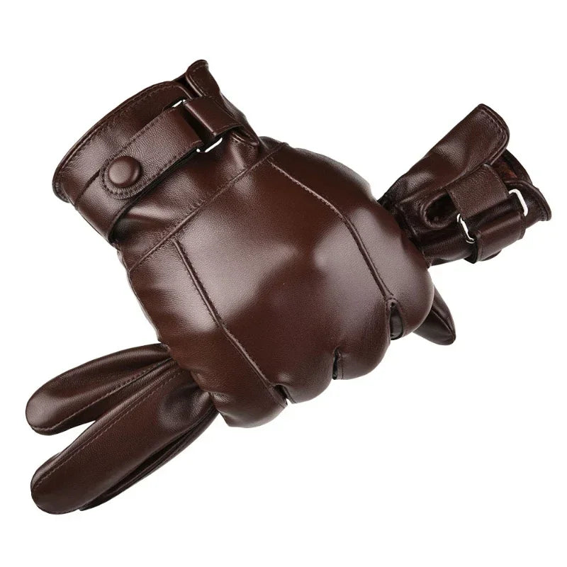 Black Leather Gloves | Men | Genuine Leather | Warm Winter Gloves | Classic Style | Steven & Levon