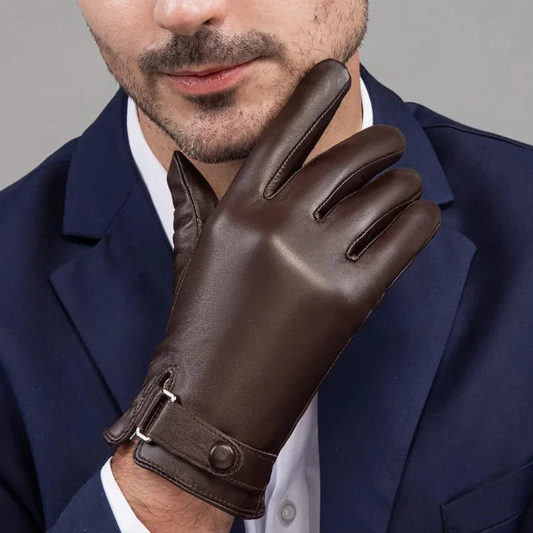 Sheepskin Leather Gloves | Men | Genuine Leather | Warm Touchscreen | Winter | Steven & Levon