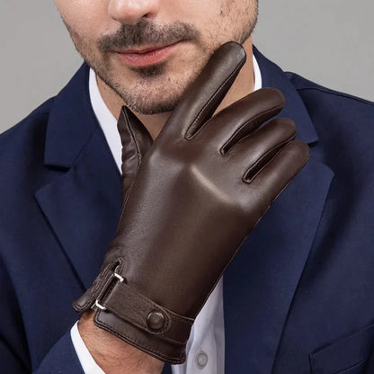 Sheepskin Leather Gloves | Men | Genuine Leather | Warm Touchscreen | Winter | Steven & Levon