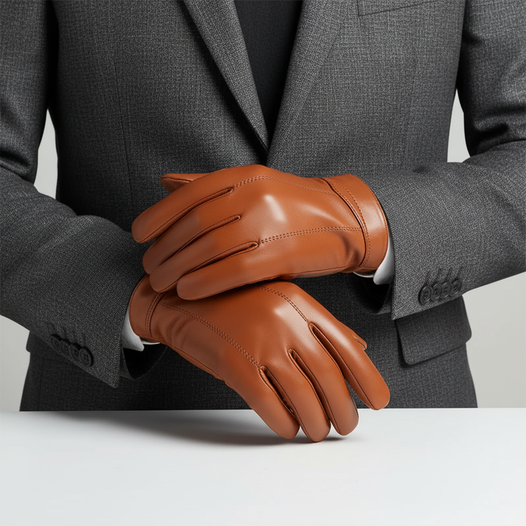 Classic Leather Gloves | Men | Sheepskin Leather | Warm Touchscreen Winter Gloves | Steven & Levon