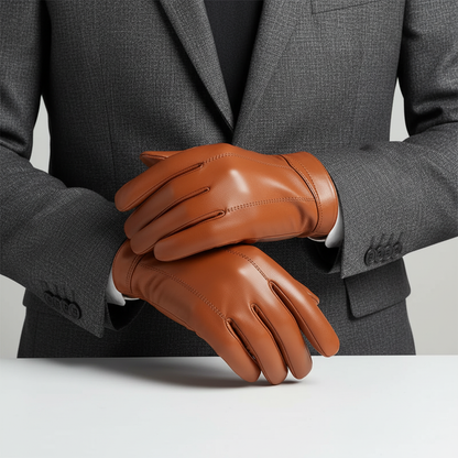 Classic Leather Gloves | Men | Sheepskin Leather | Warm Touchscreen Winter Gloves | Steven & Levon