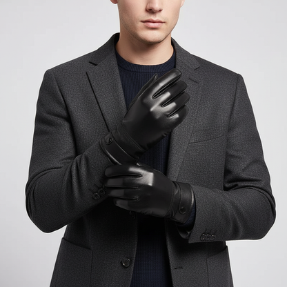 Warm Leather Gloves | Men | Sheepskin Leather | Soft Lined Winter Gloves | Classic | Steven & Levon