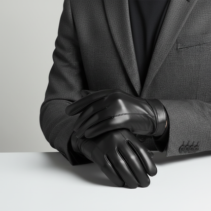 Classic Leather Gloves | Men | Sheepskin Leather | Warm Touchscreen Winter Gloves | Steven & Levon