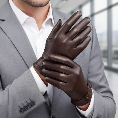 Sheepskin Leather Gloves | Men | Genuine Leather | Warm Touchscreen | Winter | Steven & Levon