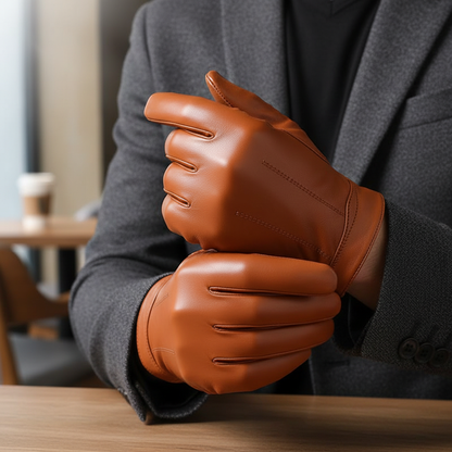 Classic Leather Gloves | Men | Sheepskin Leather | Warm Touchscreen Winter Gloves | Steven & Levon