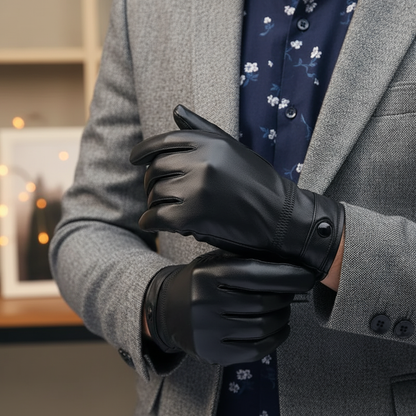 Warm Leather Gloves | Men | Sheepskin Leather | Soft Lined Winter Gloves | Classic | Steven & Levon