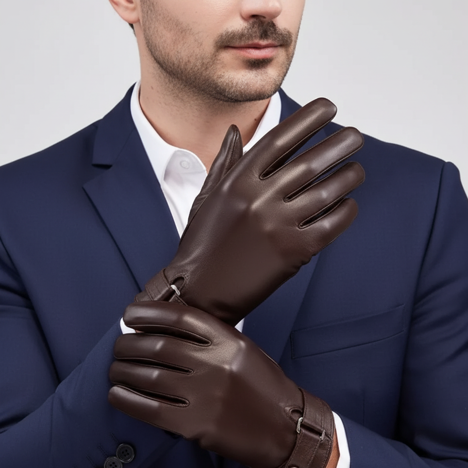 Sheepskin Leather Gloves | Men | Genuine Leather | Warm Touchscreen | Winter | Steven & Levon