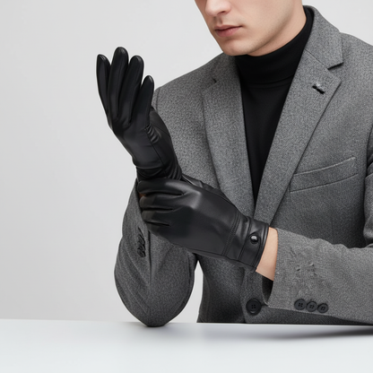 Warm Leather Gloves | Men | Sheepskin Leather | Soft Lined Winter Gloves | Classic | Steven & Levon