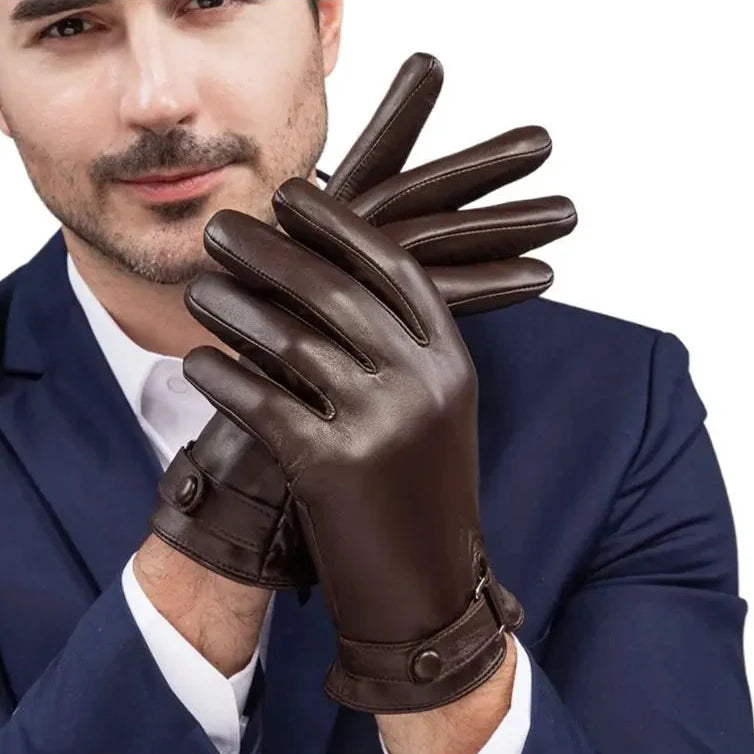 Sheepskin Leather Gloves | Men | Genuine Leather | Warm Touchscreen | Winter | Steven & Levon