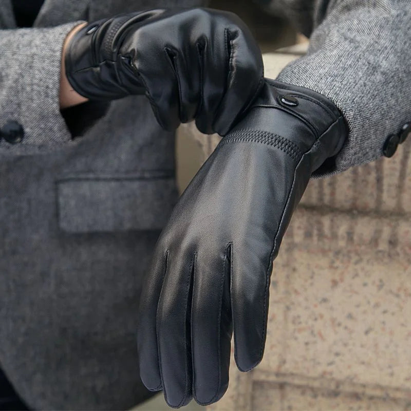 Warm Leather Gloves | Men | Sheepskin Leather | Soft Lined Winter Gloves | Classic | Steven & Levon